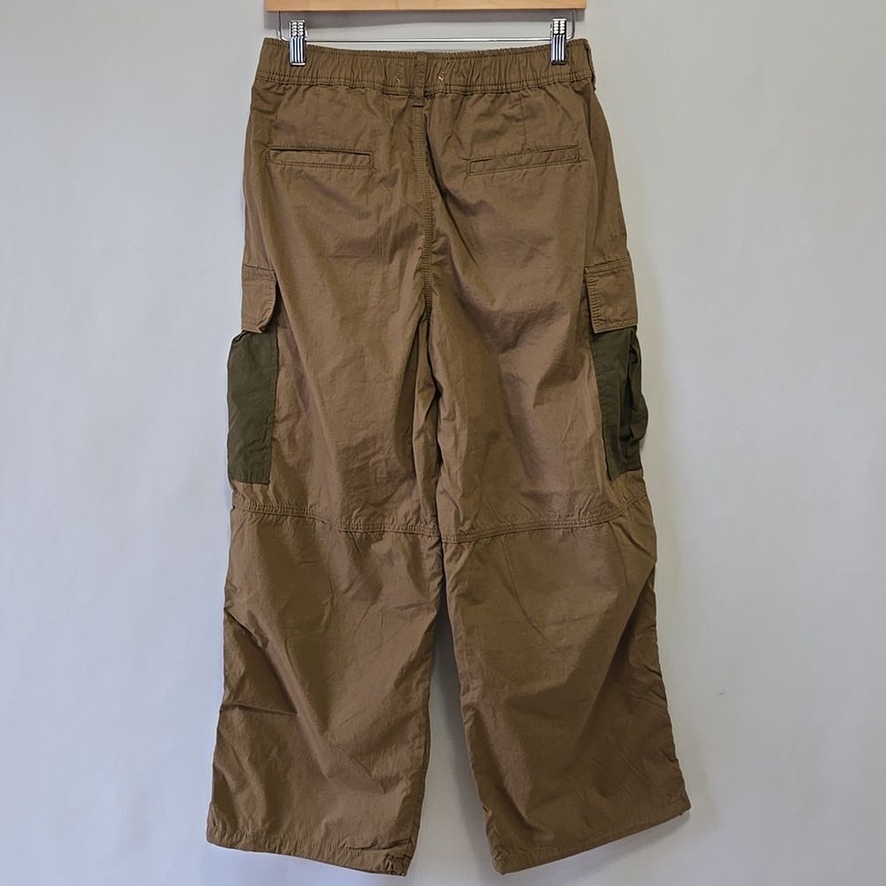 Anthropologie Tan Cargo Parachute Pants Size 28 Bungie Ankle - Picture 12 of 16